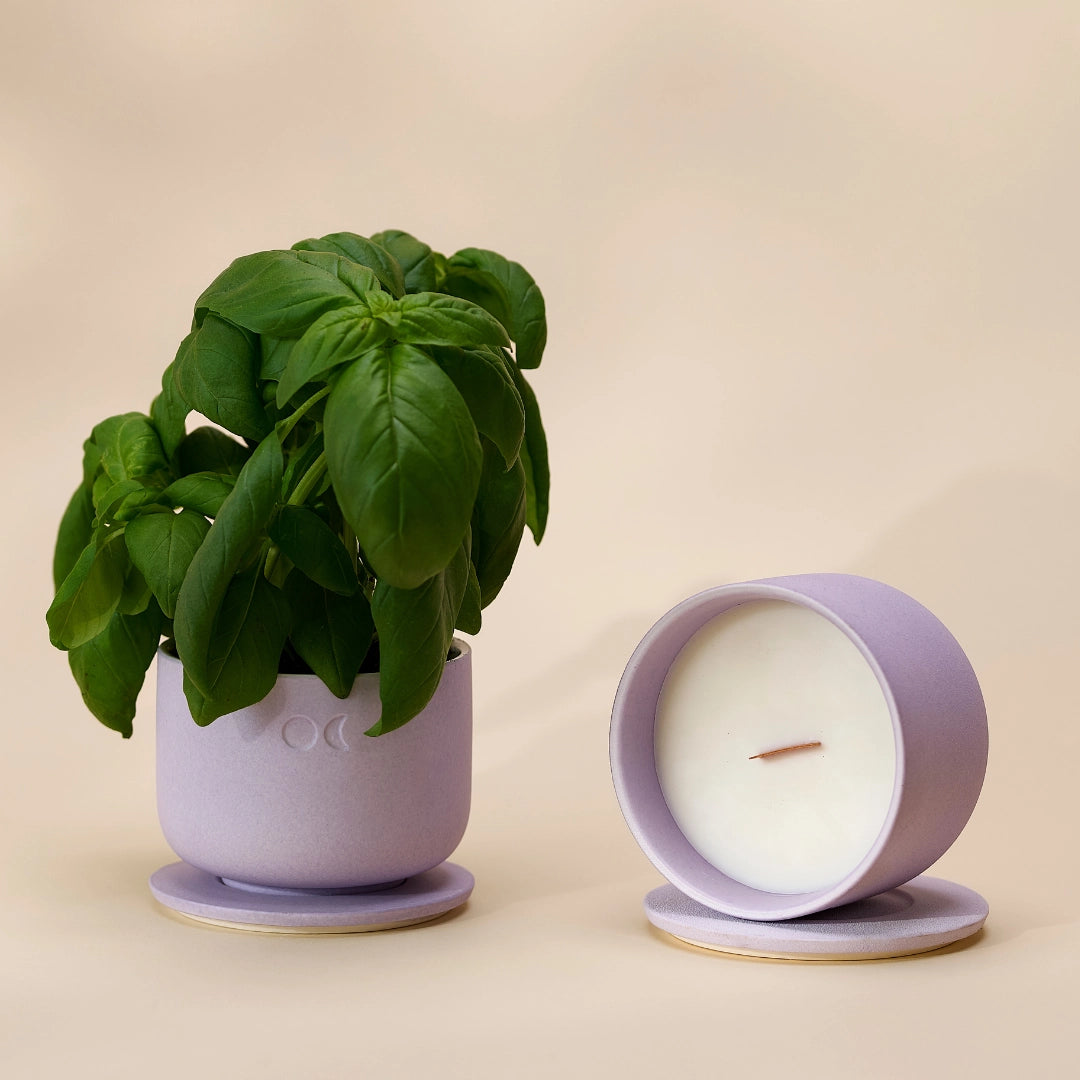 Bougie en céramique fleurie – Fleurs de cerisier