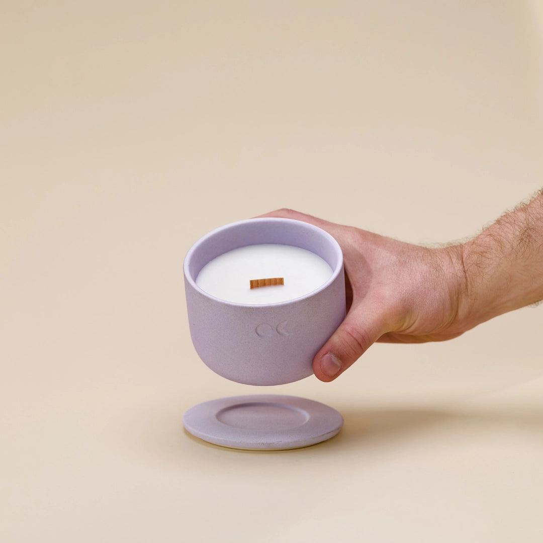 Bougie en céramique fleurie – Fleurs de cerisier