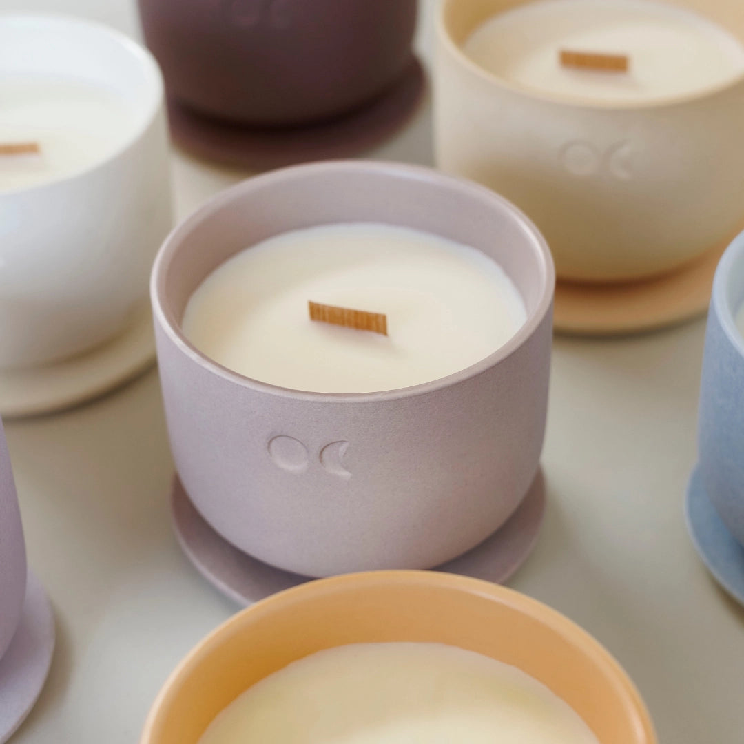 Bougie en céramique fleurie – Fleurs de cerisier