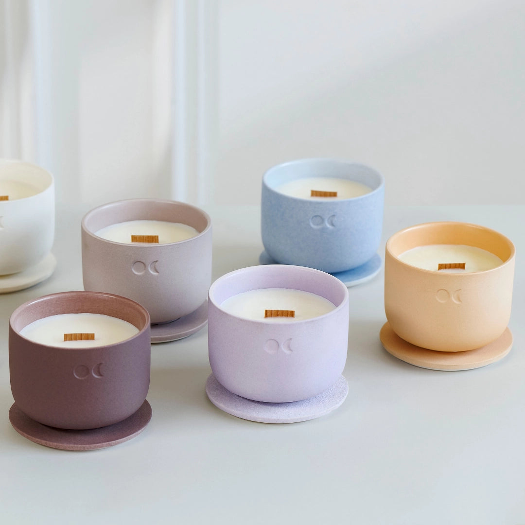 Bougie en céramique fleurie – Fleurs de cerisier