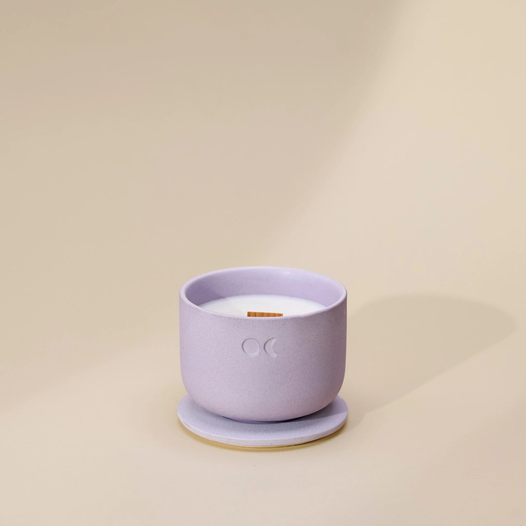 Bougie en céramique fleurie – Fleurs de cerisier