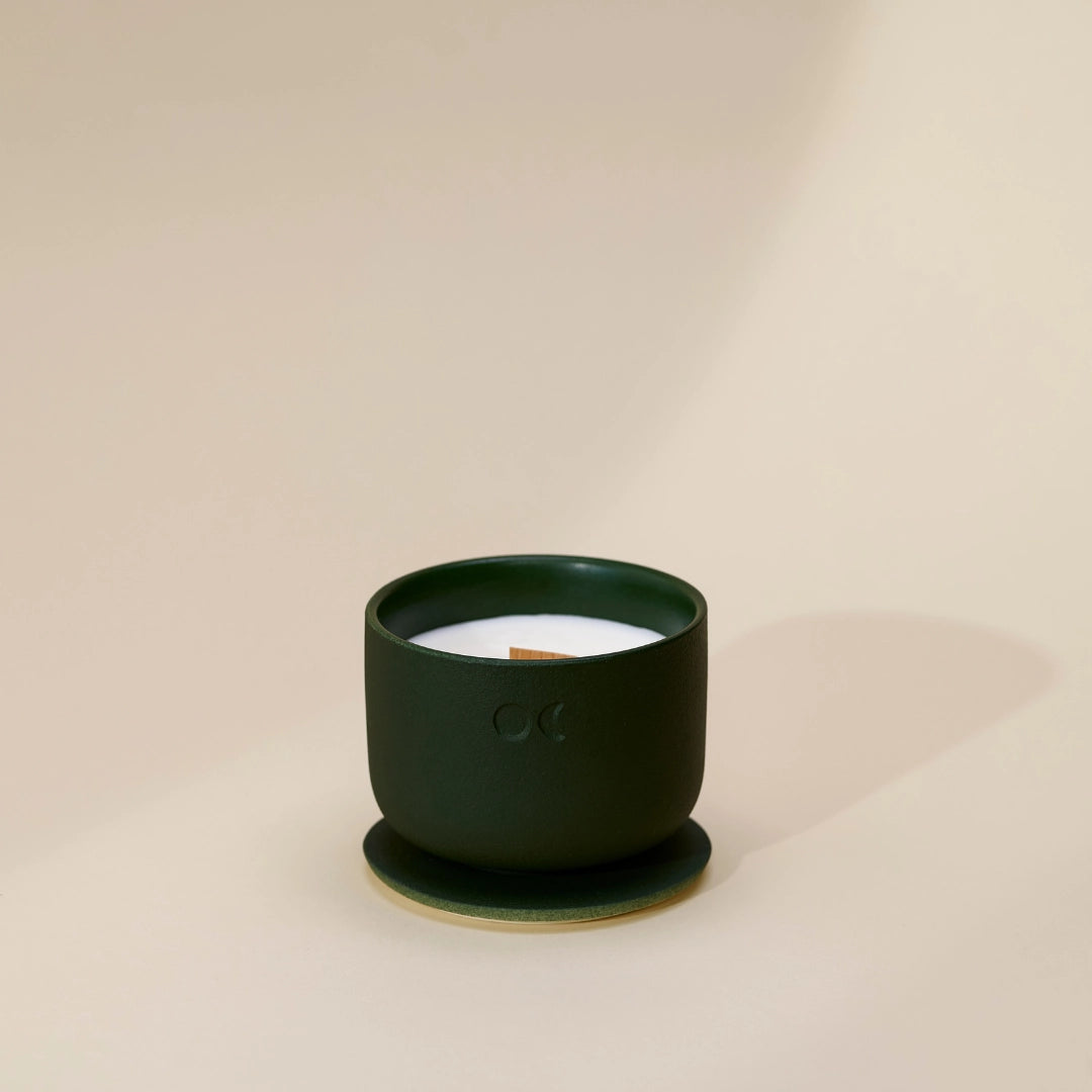 Bougie florale en céramique – Genévrier Lavande