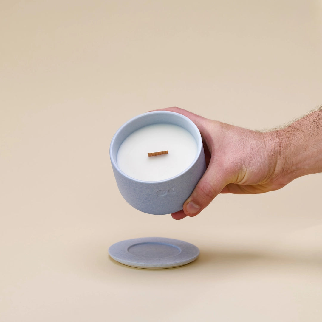 Bougie florale en céramique – Citronnelle Bergamote