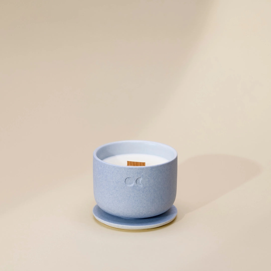 Bougie florale en céramique – Citronnelle Bergamote