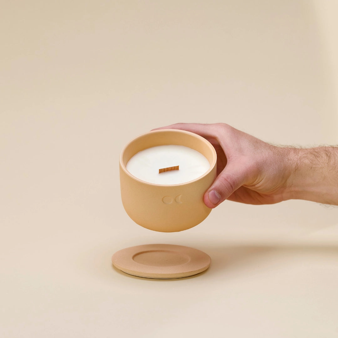 Bougie fleurie en céramique – Jasmin